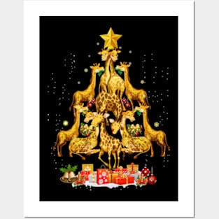 Giraffe Ornament Decoration Christmas Tree Tee Xmas Gifts Posters and Art